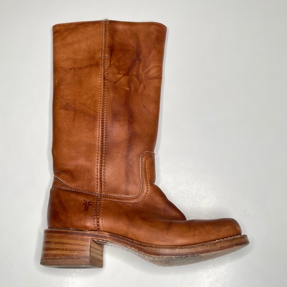 Frye Shoes - Frye Campus Fashion Boots Leather Saddle Tan